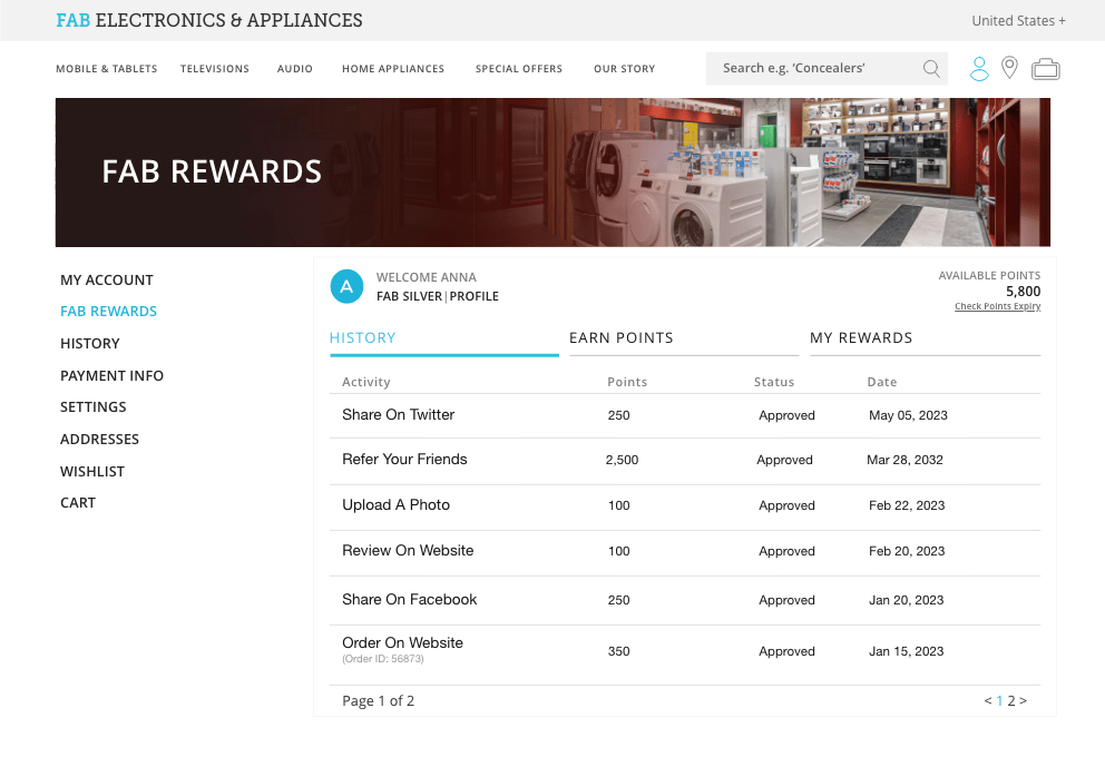 Loyalty History Electronics Appliances